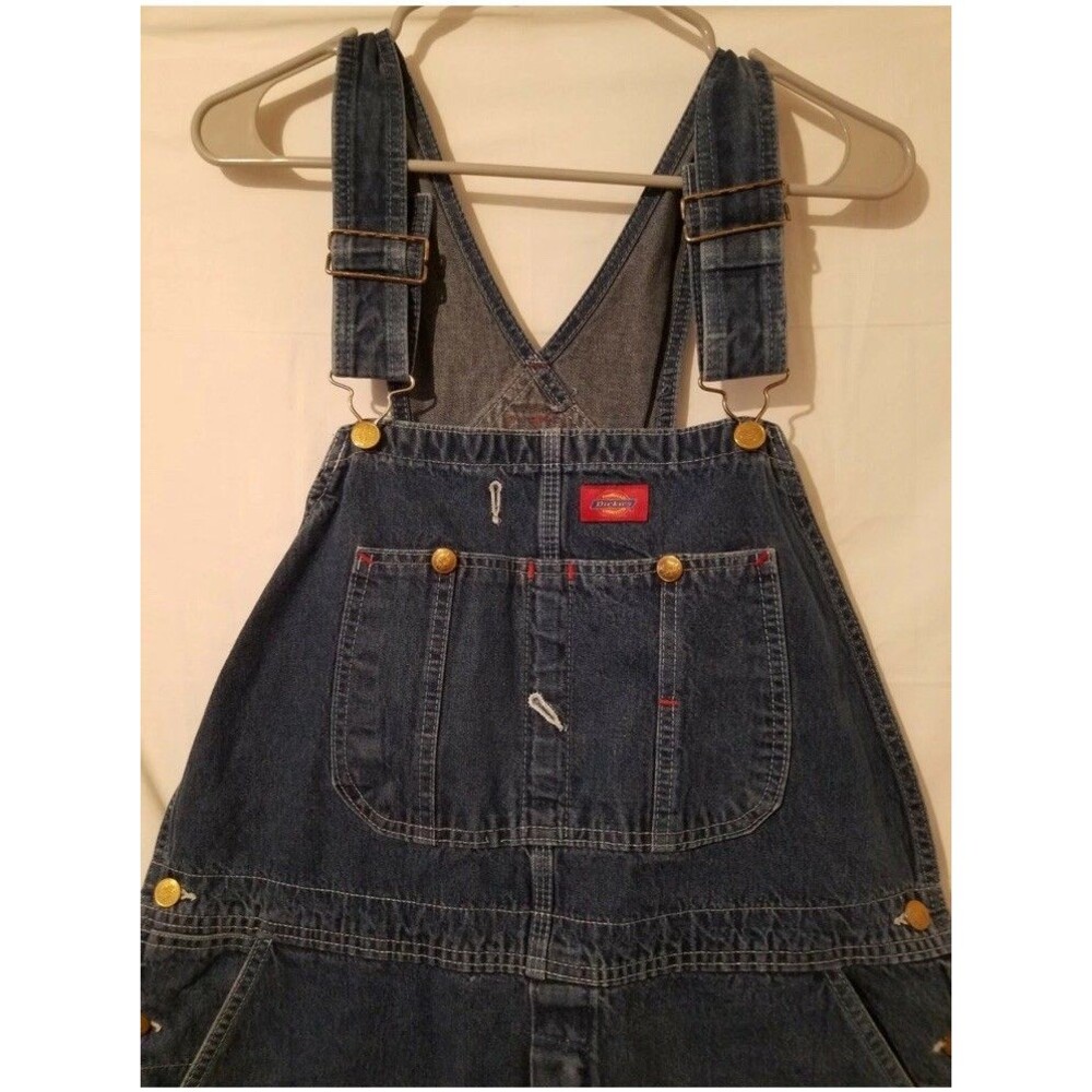 DICKIES BIB CARPENTER, WORKWEAR DENIM MEN'S OVERALLS, SIZE 42 X 30